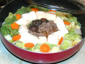 すき焼き風豆腐たっぷり鍋