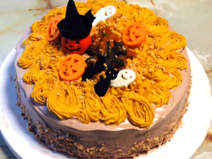 南瓜のシフォン風デコスポンジケーキ