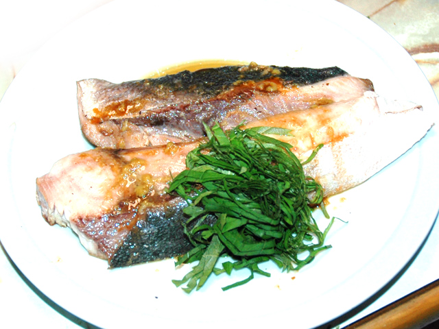 ブリの塩焼き・わさび醤油ソース