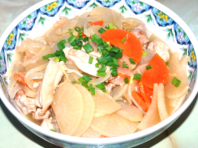 大根と鶏ももの甘辛生姜煮