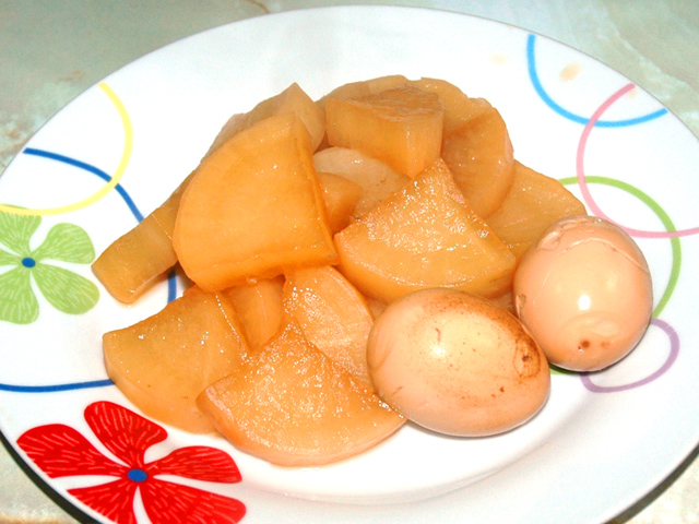 圧力鍋で作る卵と大根の照り煮