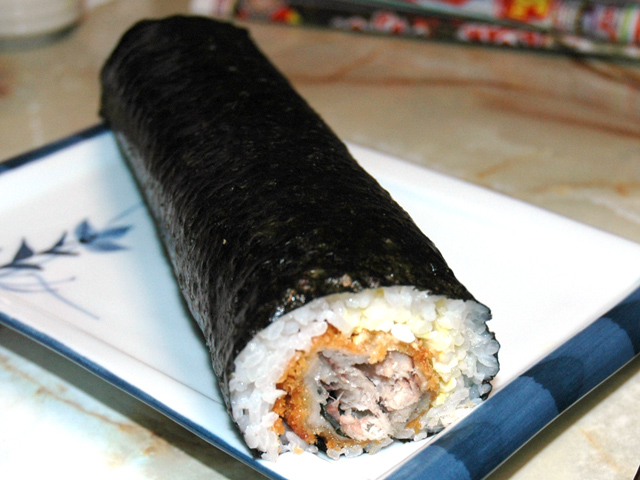 鰯の梅しそフライの恵方巻き