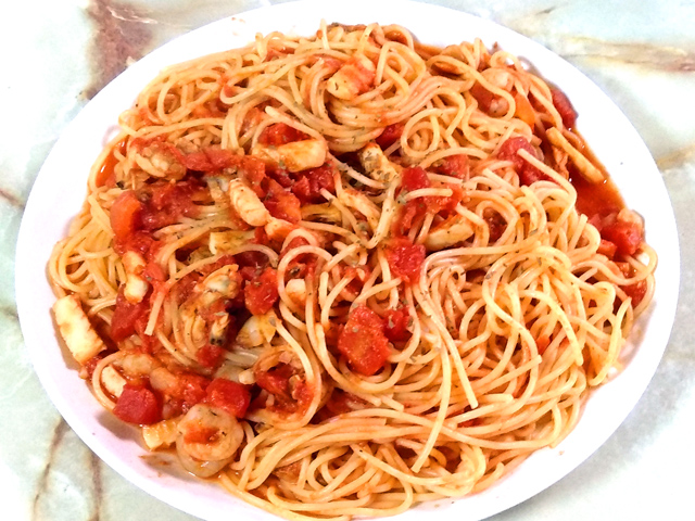 簡単ペスカトーレ風パスタ