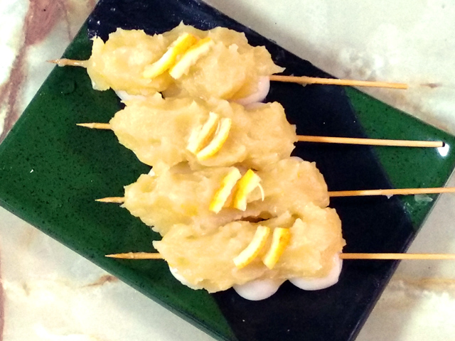 爽やかなゆず串団子