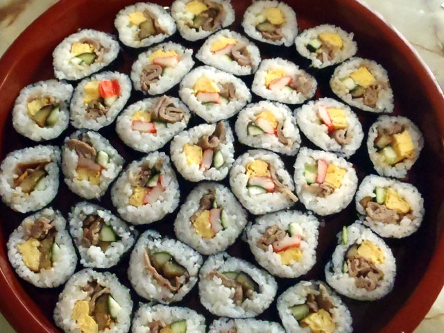 豚コマ肉の太巻き