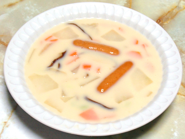 大根とソーセージのクリームシチュー