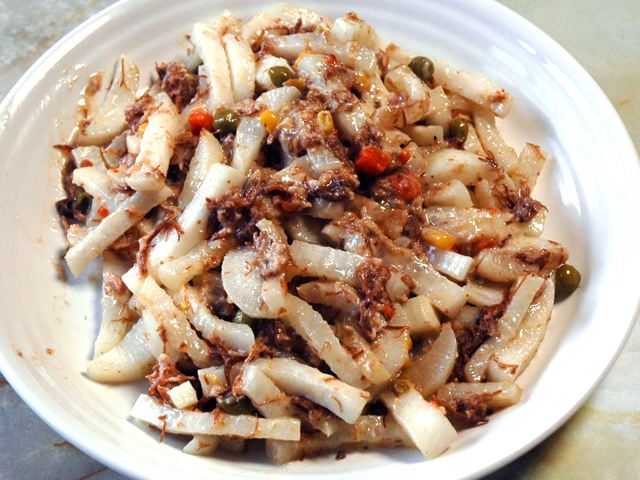 大根とツナとコンビのマヨ炒め