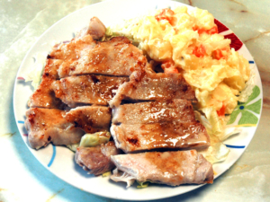 ポークステーキ★バター醤油ソース添え