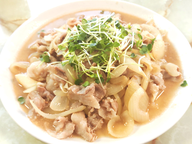 豚バラ薄切り肉の味噌生姜焼き