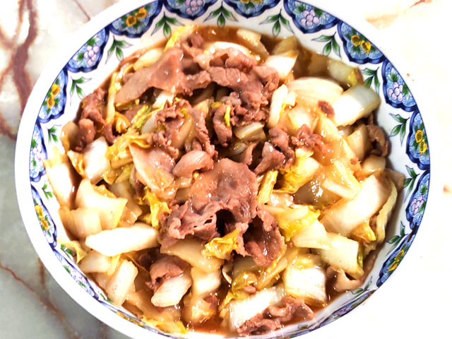 豚こまと白菜のオイスター炒め