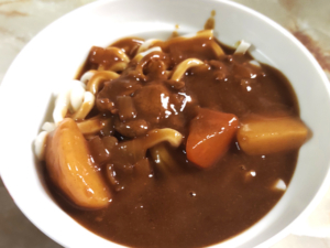 残り物のカレーでカレーうどん