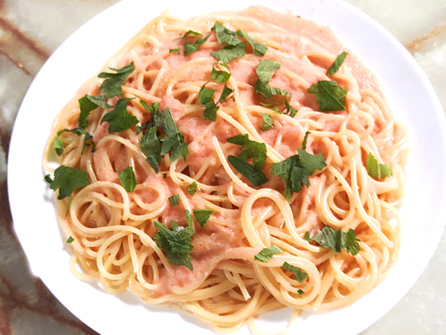 明太子のクリームパスタ