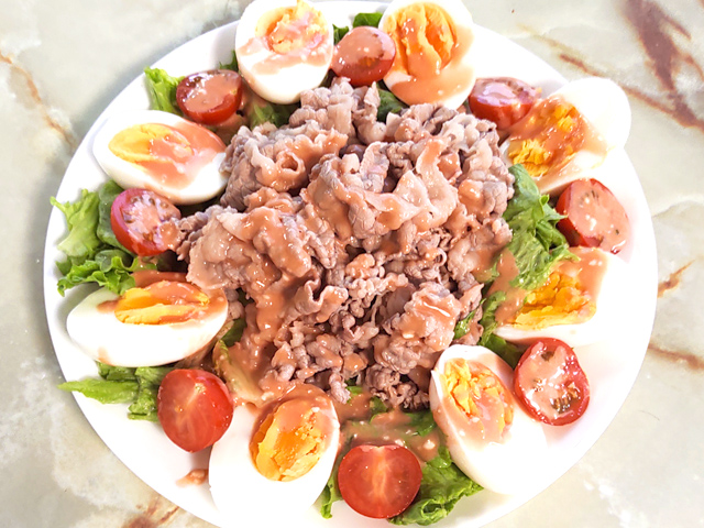 牛バラのしゃぶしゃぶ風サラダ