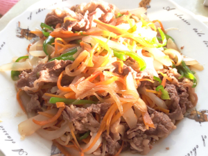 牛こまのチャプチェ風炒めもの