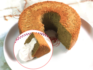 抹茶と上新粉で作るしっとりシフォン