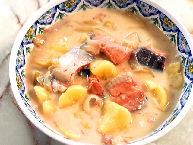 鮭とじゃがいものクリーム煮
