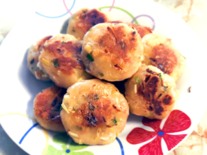 あさつきとじゃがいもの和風いも餅