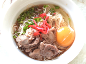 豚こまの冷やしぶっかけそうめん