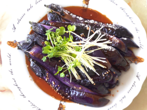なすの揚げ焼き・甘酢ソース