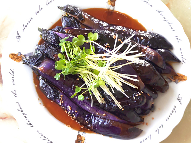 なすの揚げ焼き・甘酢ソース