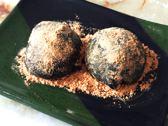 ホームベーカリーで簡単！蓬大福のきなこがけ