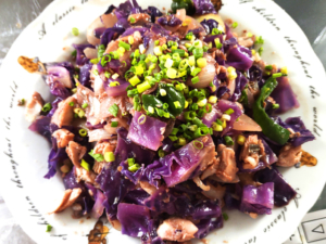 ほっけと紫キャベツのちゃんちゃん焼き