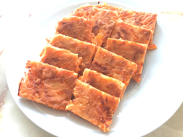 人参とシーチキンのチヂミ風お焼き