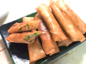 枝豆とコーンチーズのパリパリ春巻き