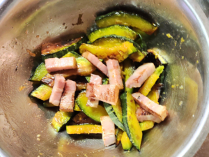 南瓜のガーリックドレッシング和え