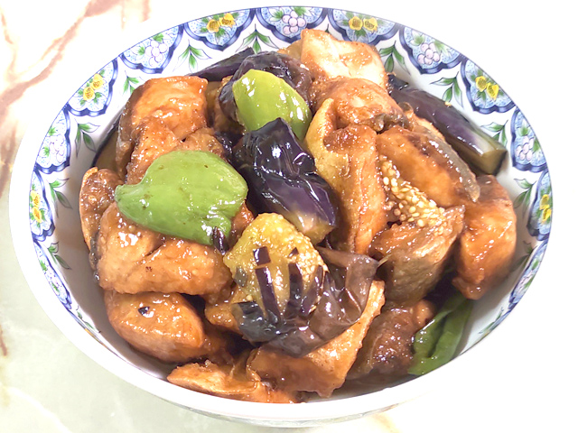 茄子とピーマンとブリの揚げびたし