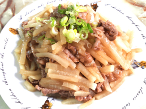 大根と豚こまの生姜炒め煮