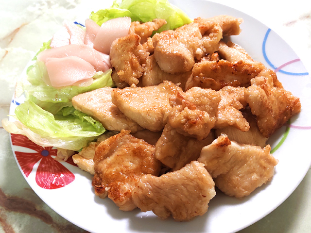 柔らか鶏むね肉の生姜醤油炒め風