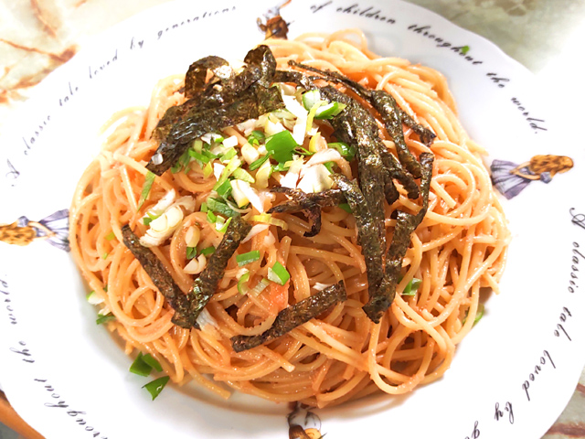 たらこのバター醤油風パスタ