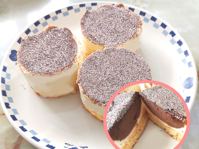 チョコとホワイトのレアチーズケーキ