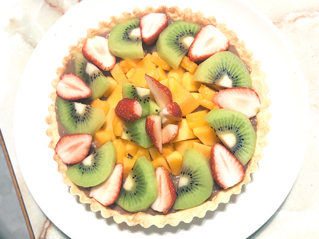 フルーツたっぷり！ココアカスタードのタルト