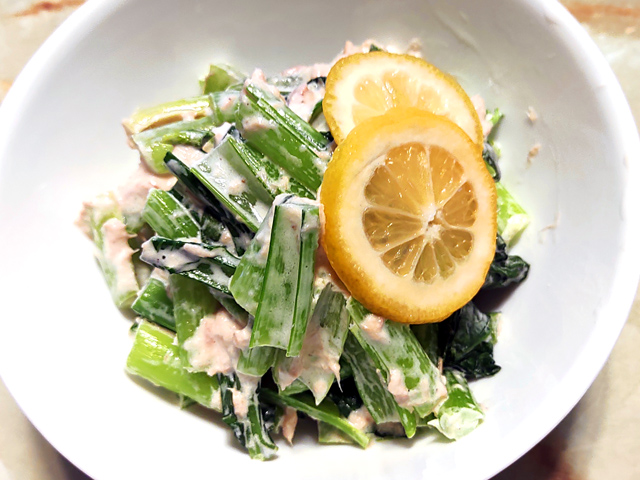 時短クッキング！小松菜とツナのマヨサラダ