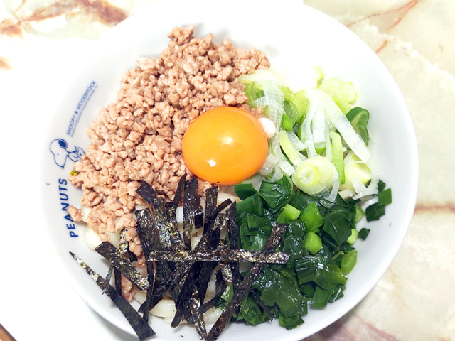 うどんでアレンジ！台湾まぜそば風