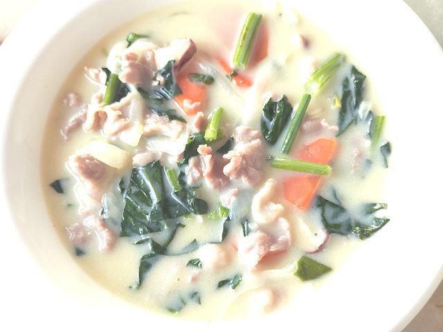 夏にも！豚こまとほうれん草のクリームシチュー