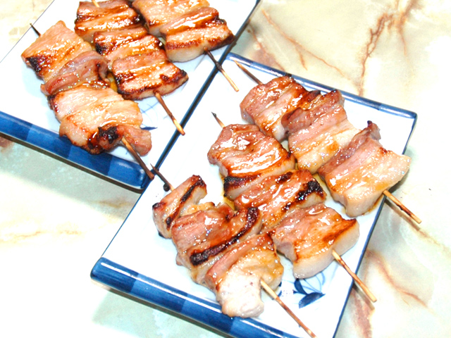 魚焼きグリルで！居酒屋みたい？豚の焼き鳥風串焼き