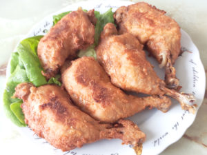 チキンレッグで簡単！から揚げ粉でフライドチキン