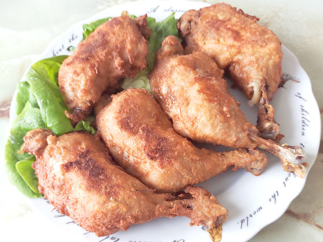 チキンレッグで簡単！から揚げ粉でフライドチキン