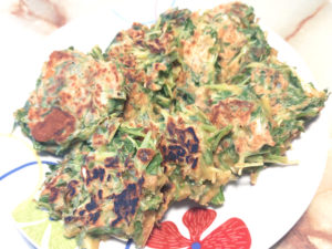 大量消費にも！水菜とツナの韓国チヂミ風