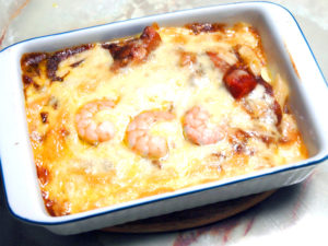 残り物カレーリメイク！カレーがけマカロニグラタン