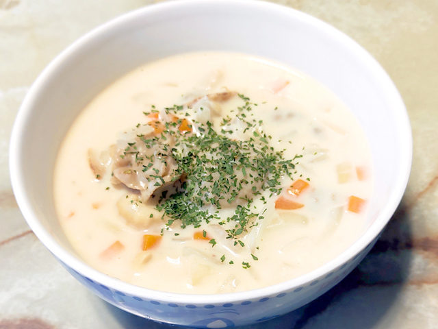 ボイルホタテで手軽に！ホタテのチャウダー風