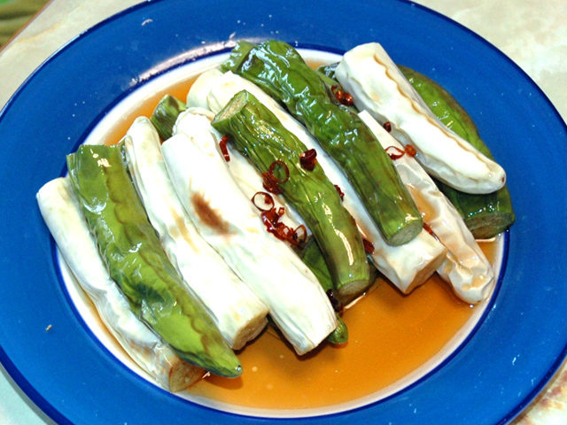 白なすと緑なすの揚げびたし風！ピリ辛で夏バテ予防