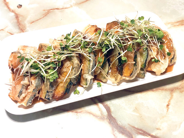 無限かぼちゃ！南瓜の天ぷらの南蛮ソースがけ