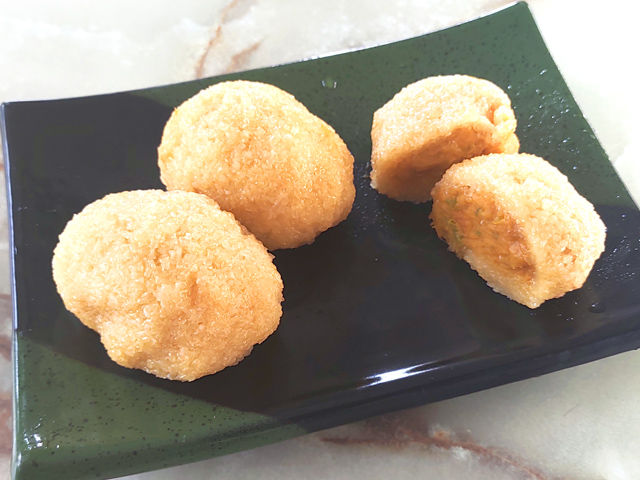 ハロウィンに！道明寺粉で作るつぶつぶ南瓜餅