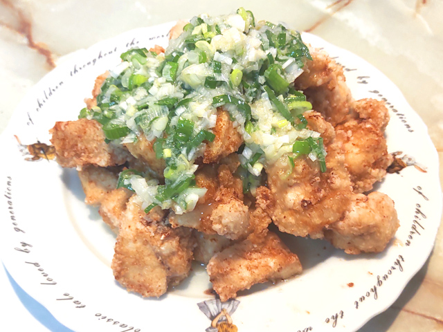居酒屋レベル？鶏むね肉のネギ塩だれザンギ