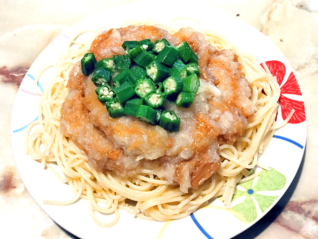 アルモンデ！おろしとなめたけの和風パスタ