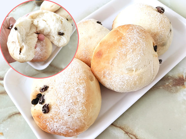 手ごねで作る！レーズン入りのふかふかミルクパン